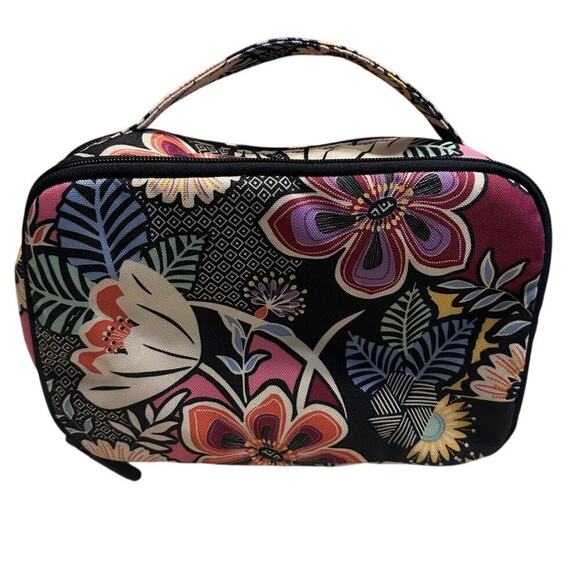 Vera Bradley Light Up Makeup Bag Travel Case Toiletries Quilted Floral - Picture 1 of 10